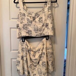Abercrombie Matching Skirt + Crop Top Set